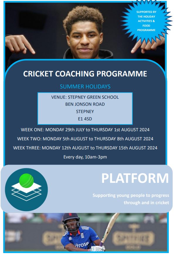 FREE Cricket Coaching Programme in the Summer Holidays